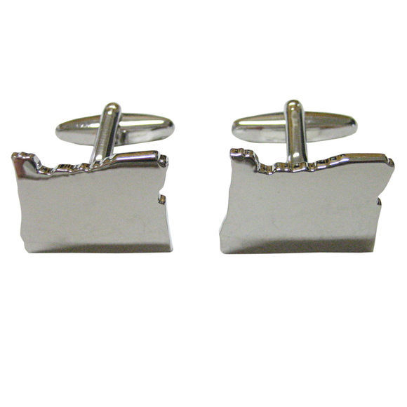 Oregon State Map Shape Cufflinks - Picture 1 of 2